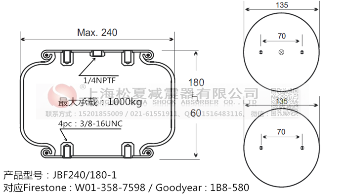 JBF240-180-1橡膠<a href='http://m.hzfyx.com/' target='_blank'><u>空氣彈簧</u></a>