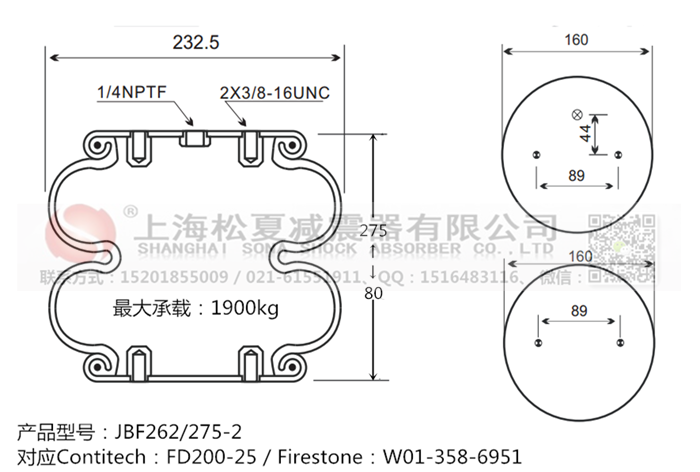 JBF262/275-2橡膠<a href='http://m.hzfyx.com/' target='_blank'><u>空氣彈簧</u></a>
